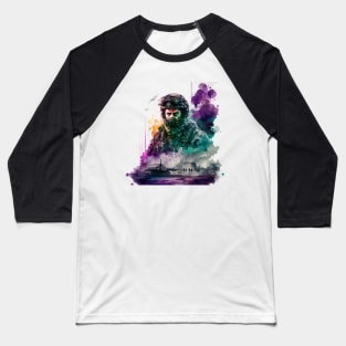 Soldier watercolor print Baseball T-Shirt